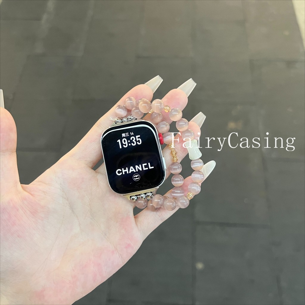 Dây đeo hạt hai hàng cho Huawei Band 8 9 10 11 Pro Fit 4 3 4pro 2 Honor 9 7 6 Vòng đeo tay đàn hồi thay thế