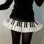 Treeling Nữ Sinh Eo Xếp Ly Một Dòng Mini Váy Vintage Thẩm Mỹ Piano Chìa Khóa In Hình loe Ngắn Skater Váy
