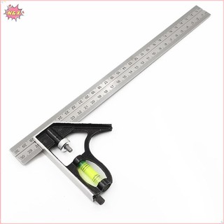 Dụng cụ đo nhôm cấp độ tinh thần bằng thép không gỉ vuông kết hợp N & X 12 ".