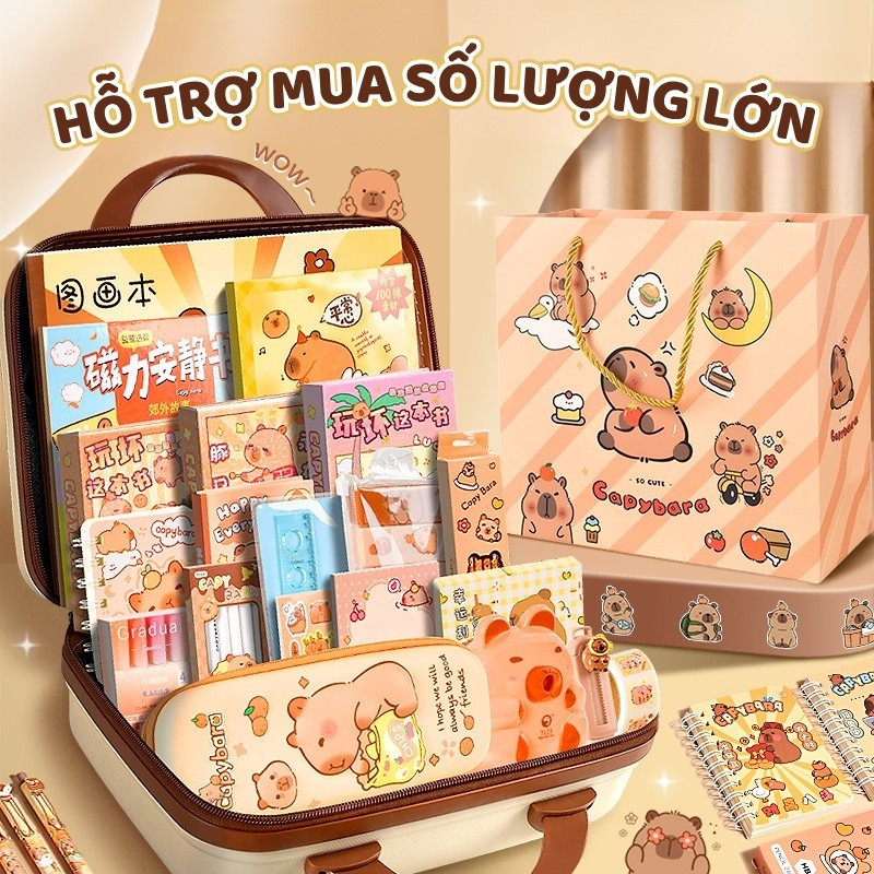 Set Dụng Cụ Học Tập Dễ Thương - Bộ Văn Phòng Phẩm Hoạt Hình Đáng Yêu, Quà Tặng Giúp Bé Hứng Thú Học Bài