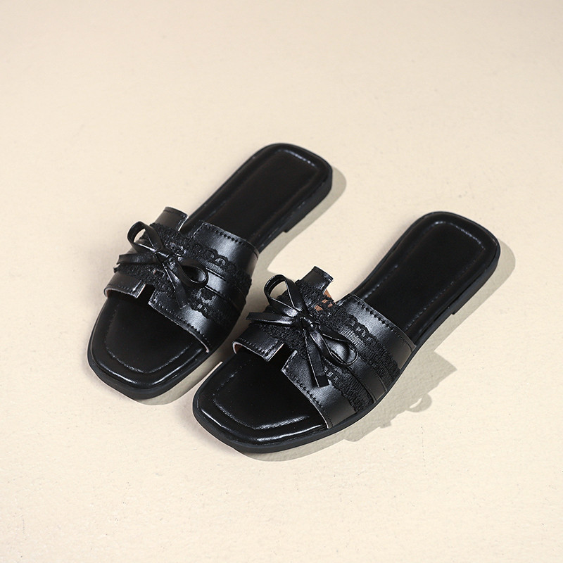 Atikota Nữ Sandal Thời Trang Tinh Tế Nơ Trang Trí Đa Năng Thoải Mái Nhẹ Dép Thường Ngày