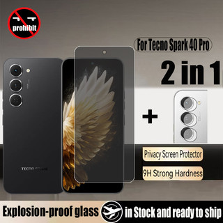 Kính cường lực chống gián điệp 2 trong 1 Tecno Spark 40 Pro Bảo vệ màn hình riêng tư cho Tecno Spark Go 1 1S 2024 40 30C 30 20 Pro 4G 5G & Phim ống kính máy ảnh