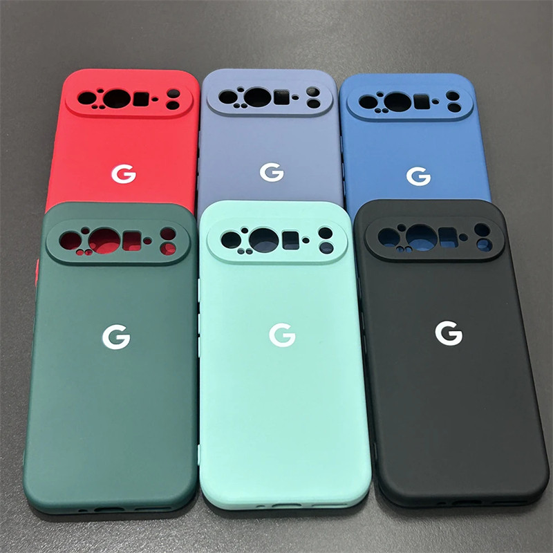 Ốp điện thoại Chính Hãng Cho Google Pixel 9 Pro XL Silicon Lỏng TPU Ốp điện thoại Cho Pixel 9A 9 9Pro 9ProXL Mềm Chống Sốc Bảo Vệ Coque