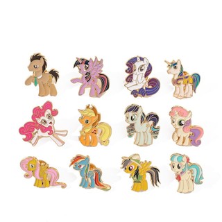 My Little Pony Men Pin Kawaii MLP Unicorn Hợp Kim Trâm Cho Ba Lô Hộp Đựng Bút Chì