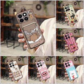 Vỏ silicon khe cắm thẻ ZTE Blade A35/A55, túi đựng thẻ Graffiti, mềm bền, bảo vệ toàn bộ, chống bụi/nước