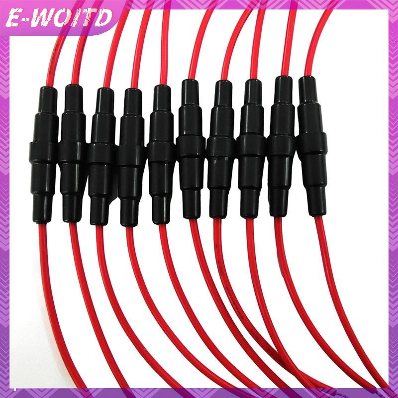 E-woitd 10 CÁI Hộp đựng cầu chì 5x20mm Loại vít trong dòng có cáp dây HNVN