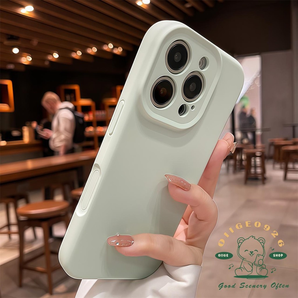 Ốp điện thoại dạng lỏng rắn Macaroon iphone16 Pro Max 15 14 vỏ cho vỏ iPhone vỏ mềm silicon TPU chống sốc