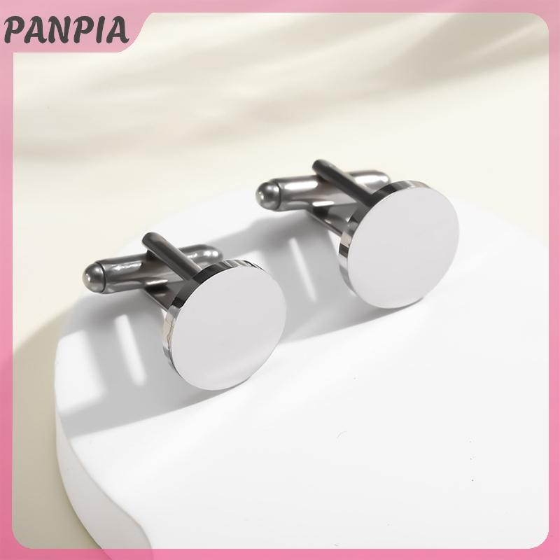 PANPIA-Round Thép không gỉ 15mm Khuy măng sét nam đánh bóng gương