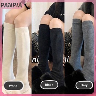 PANPIA-1 Cặp Mùa Đông Màu Trơn Bé Gái Tất Bắp Chân Và Ống Dài Tất Dày Dày Ấm Áp Ôm Tất Chất Liệu Dệt Kim