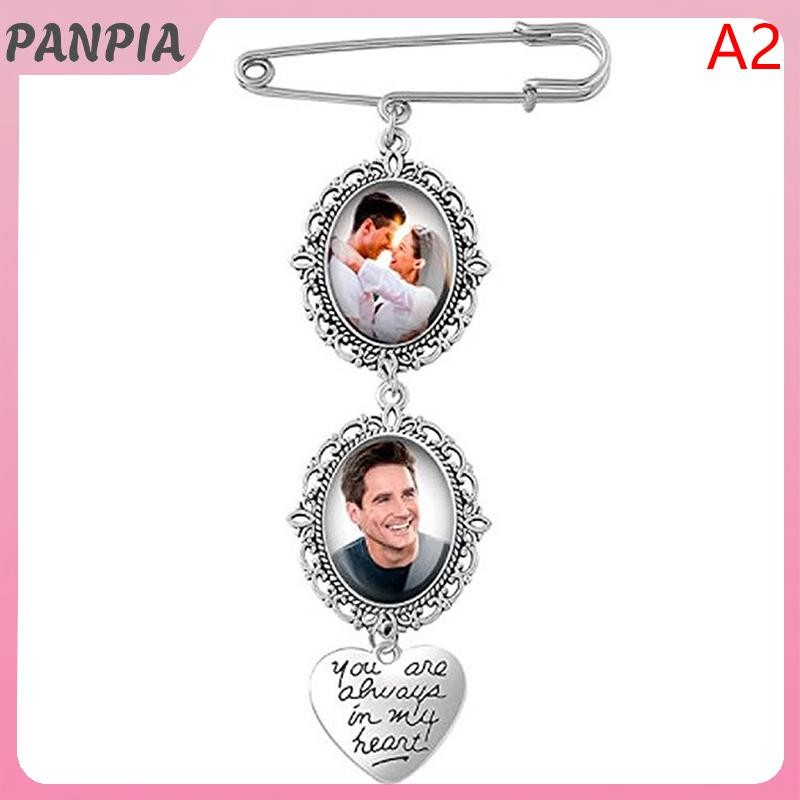 PANPIA-Áo Bó Hoa Cưới Ảnh Quyến Rũ DIY Pin Trâm Cài Bộ Làm Khung Lanh Quyến Rũ Hình Bầu Dục Khung Có Mặt Dây Chuyền Cho Trái Tim Ngày Lễ