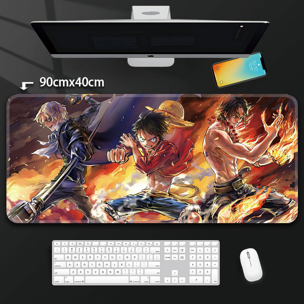 Miếng Lót Chuột One Piece Anime Lớn Hoạt Hình Khỉ D. Bàn di chuột chơi game Luffy Roronoa Zoro Boys Bàn phím máy tính Thảm để bàn