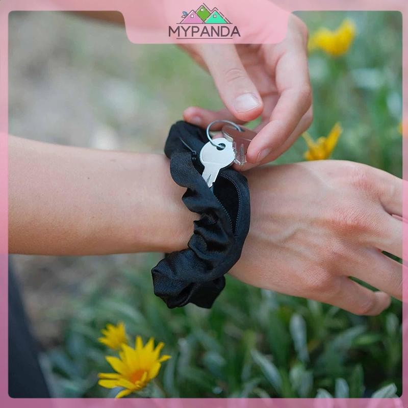 MYPANDA Scrunchie Có Dây Kéo Bí Mật - Bảo Quản Chìa Khóa & Tiền Mặt Khi Đi Du Lịch