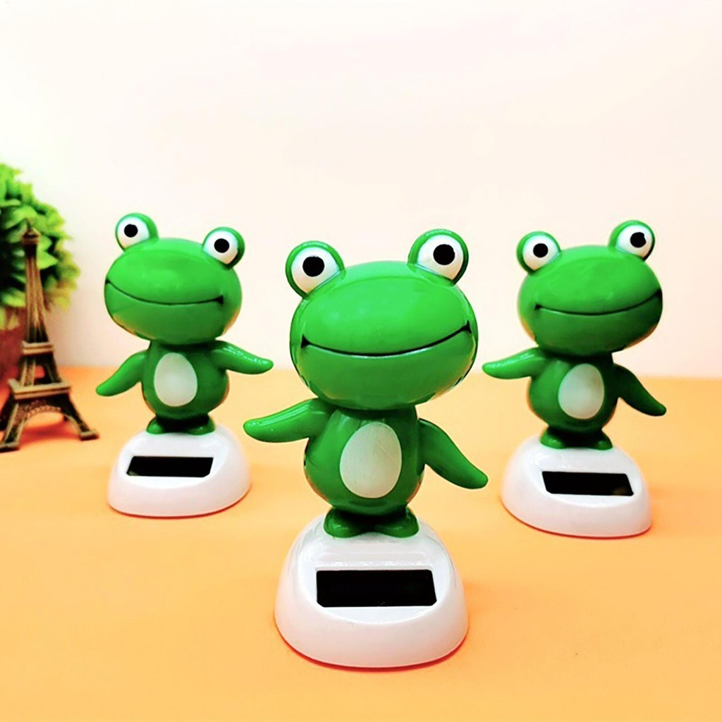 Chạy Bằng Năng Lượng Mặt Trời Bobble Head Ếch Năng Lượng Mặt Trời Nhảy Múa Đầu Lắc Đồ Chơi Bảng Điều Khiển Ô Tô Trang Trí