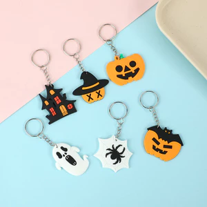5 Chiếc Móc Khóa Halloween Hoạt Hình Lâu Đài Bí Ngô Trẻ Em Tiệc Halloween Móc Khóa