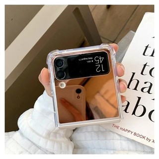 Ốp Gương Góc Chống Sốc Sang Trọng Cho Samsung Galaxy Z Flip 7 6 5 4 3 Flip4 Flip6 flip5 Bìa Cứng Hoa Hồng Vàng