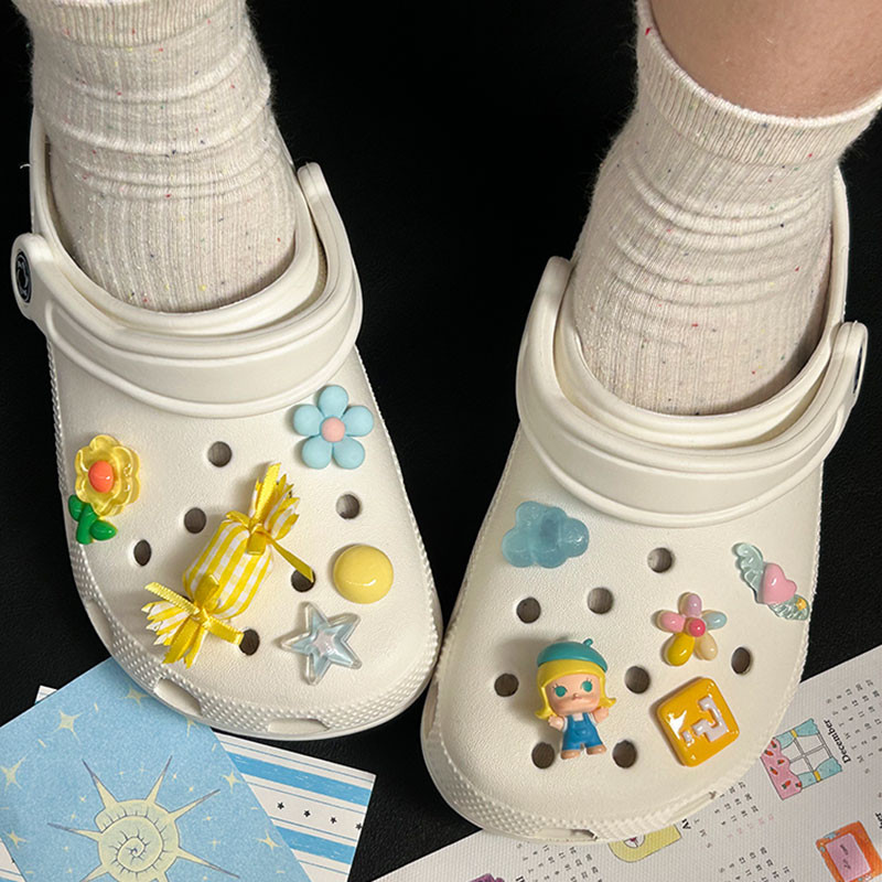 POP MART molly Phụ Kiện Giày DIY Trong Suốt, Trang Trí Giày Thích Hợp Cho CROCS, Có Thể Tháo Rời, Phong Cách Ins