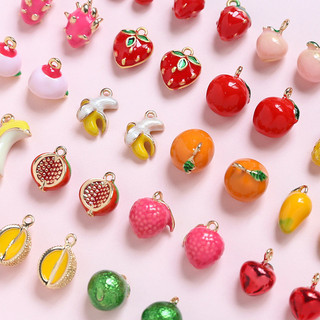 Mạ Đồng Vàng Thật Dễ Thương Mini Trái Cây Bộ Sưu Tập Mặt Dây Chuyền DIY Handmade Trang Sức Tay Vòng Cổ Bông Tai Mặt Dây Chuyền Phụ Kiện