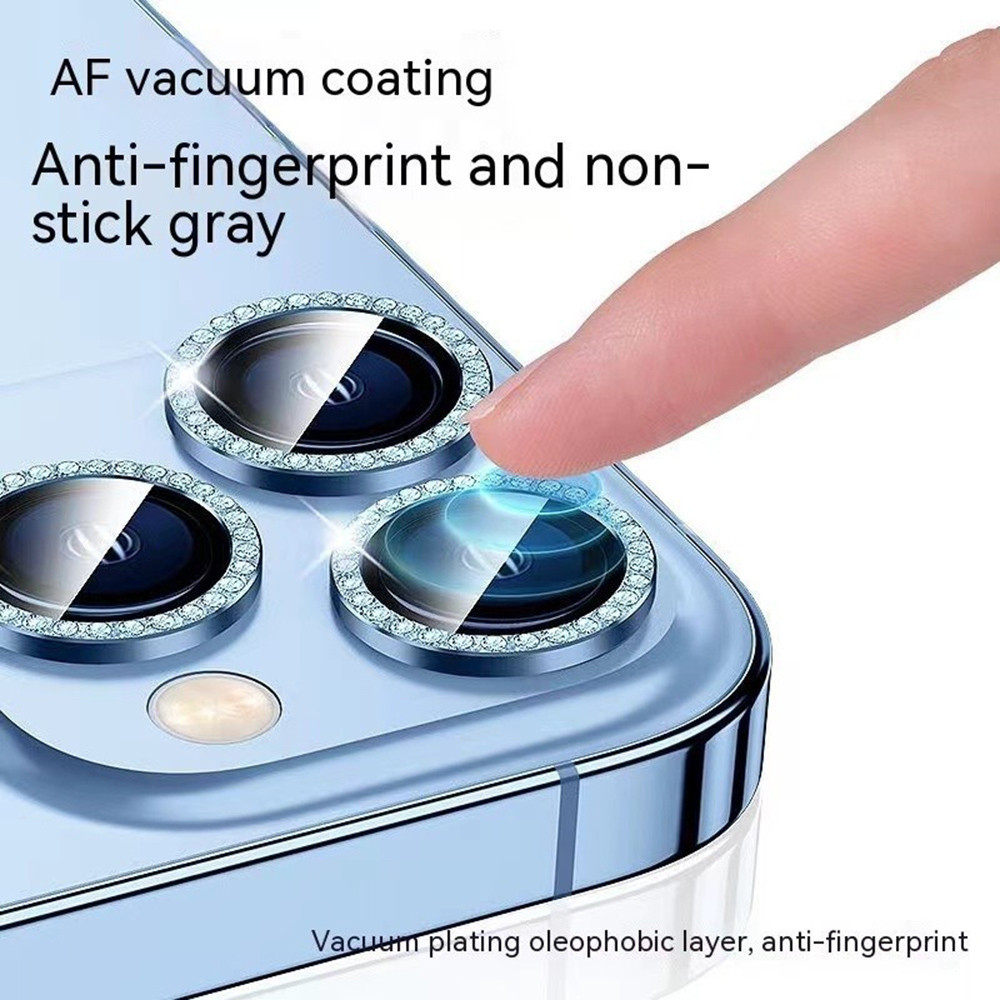 Long Lanh Kim Cương Bảo Vệ Ống Kính Camera Cho iPhone 17 Pro Max 17 Air 16 Plus 15 14 13 12 11 Kính Bảo Vệ Phim