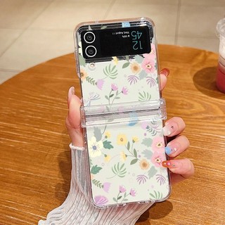 Dễ Thương Nhiều Màu Sắc Mùa Hè Họa Tiết Hoa Trong Suốt Dành Cho Samsung Galaxy Z Flip 6 Flip 5 Flip 4 Flip 3 Full Bản Lề Trong Suốt Cứng PC Gấp Ốp điện thoại Samsung Z Flip6 Flip5 Flip4 Flip3