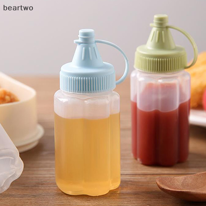 < Beartwo > Hộp đựng gia vị bằng nhựa ép nước sốt Vuốt Trang điểm Gia vị Salad Hộp đựng thịt nướng ngoài trời Cắm trại đẹp