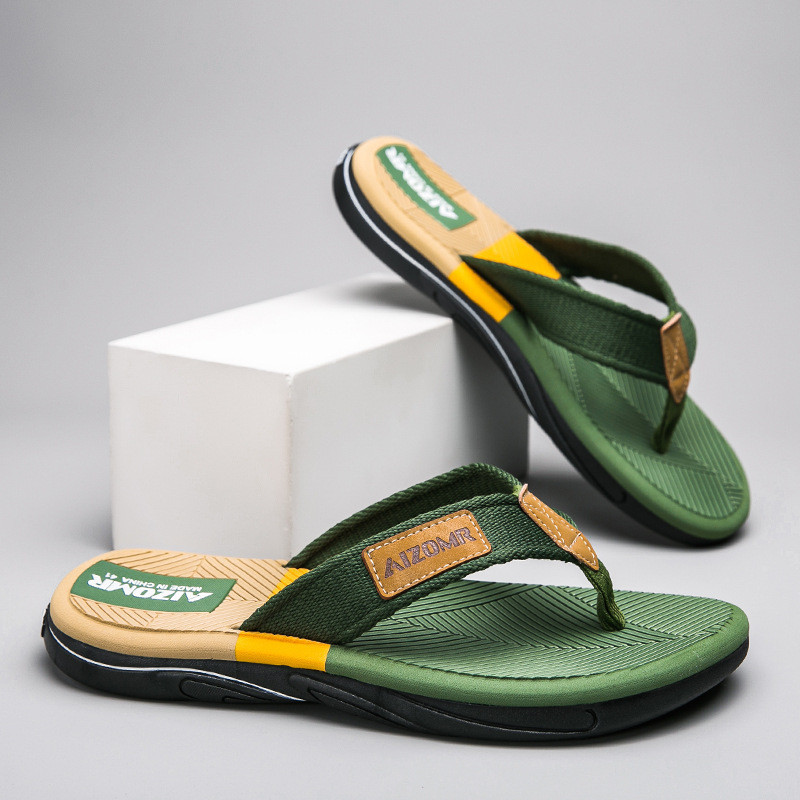 Chuanglong Xuyên Biên Giới EVA Nam Flip-Flops Mặc Ngoài Chống Trơn Trượt Khử Mùi Đi Biển Nam Hộ Gia Đình F