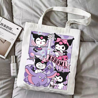Meowu Túi Tote SANRIO Vải Canvas đi học, đi chơi phong cách dễ thương đáng yêu