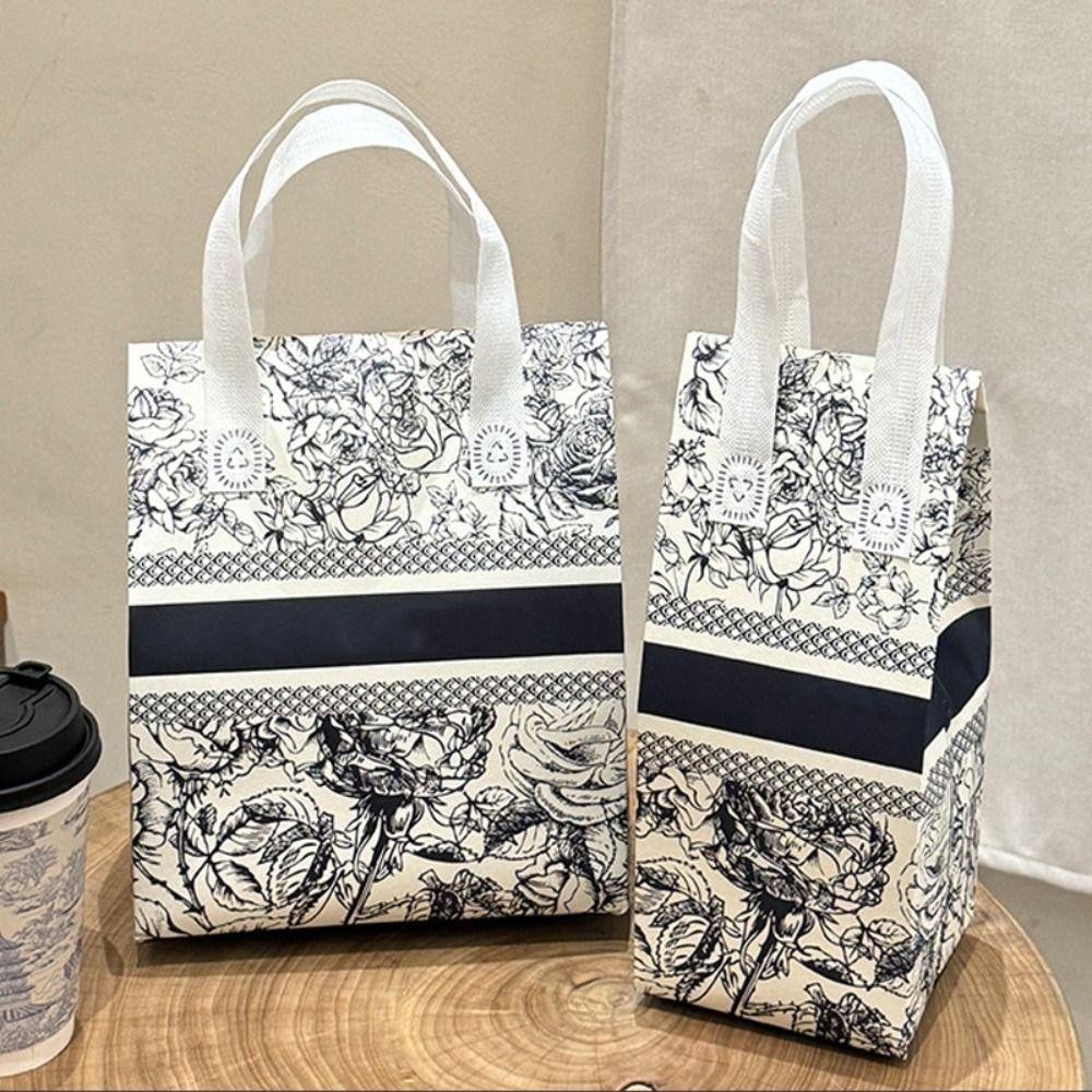 CHEESELY 10 Chiếc Túi Tote Cà Phê, Giấy Nhôm Vải Không Dệt Túi Bao Bì Trà Sữa, Dày Mang Theo Du Lịch Vỏ Cốc Cách Nhiệt