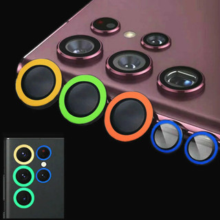 Dạ Quang Camshield Kim Loại Kính Cường Lực Camera Vòng Dành Cho Samsung Galaxy S22 S23 S24 Siêu Phát Sáng Ống Kính Phim Bảo Vệ Nắp