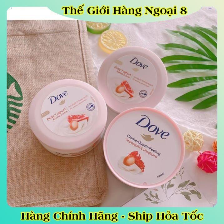 Tẩy tế bào chết, tẩy da chết body DOVE và dưỡng thể body nội địa Đức, Đủ Bill và Review