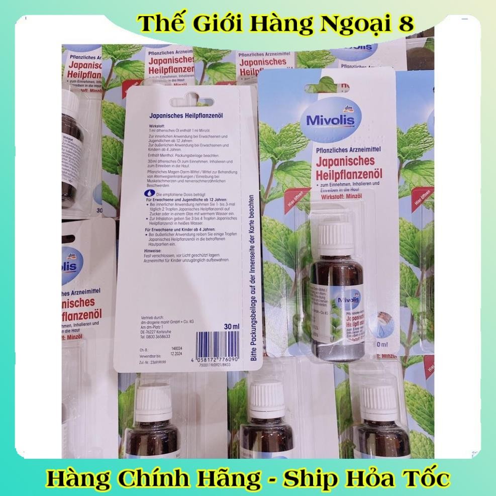 [auth] Tinh Dầu Bạc Hà Mivolis Japanisches Heilpflanzenol 30 ml NỘI ĐỊA ĐỨC [Date mới nhất] [Hot]