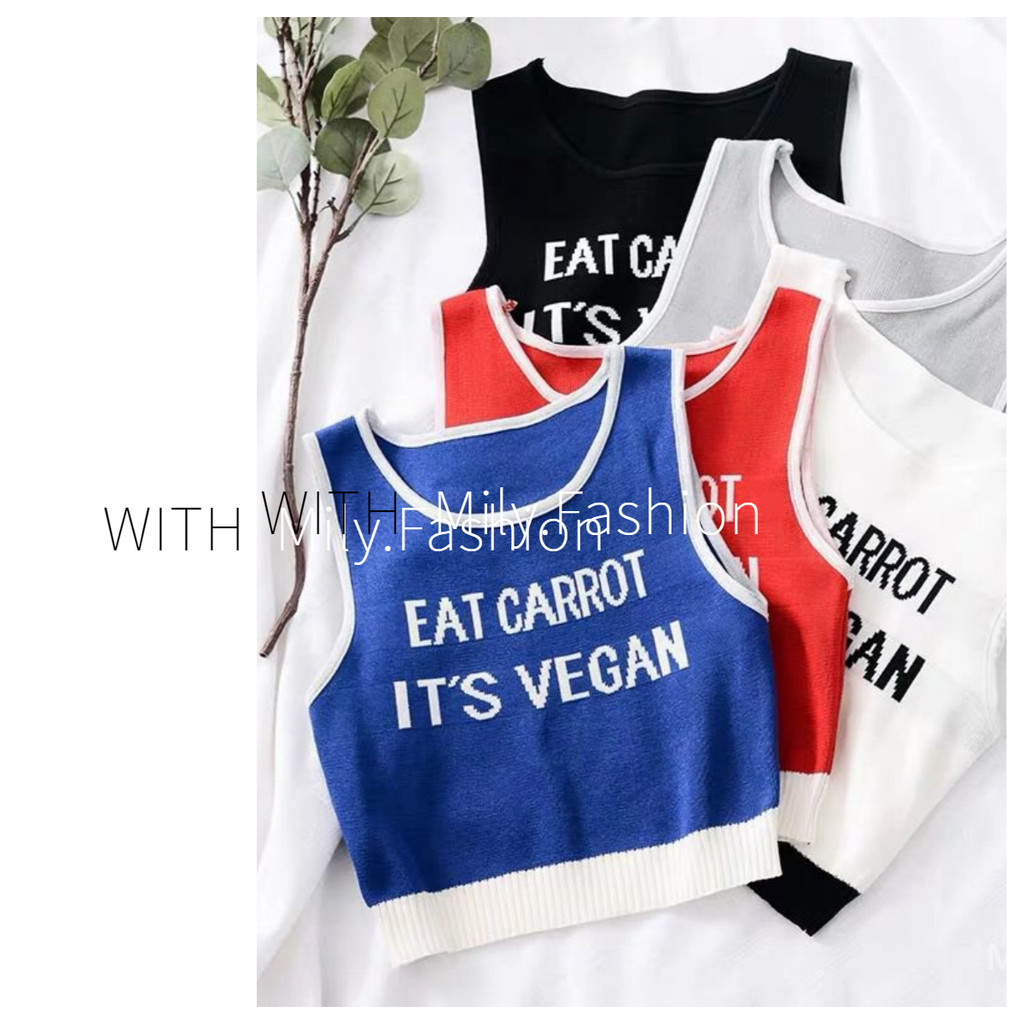 Áo tank Top Sát Nách In Chữ Thời Trang Mùa Hè