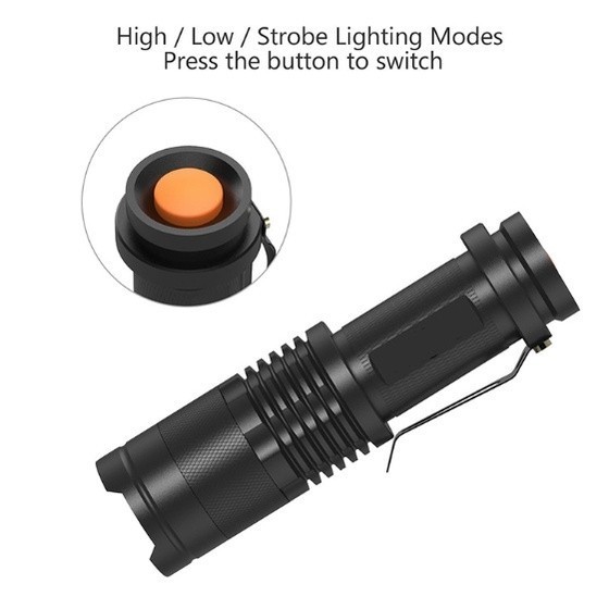 Đèn Pin Mini_Có zoom_ Kháng nước_Có Thể Thu Gọn Tiện Dụng