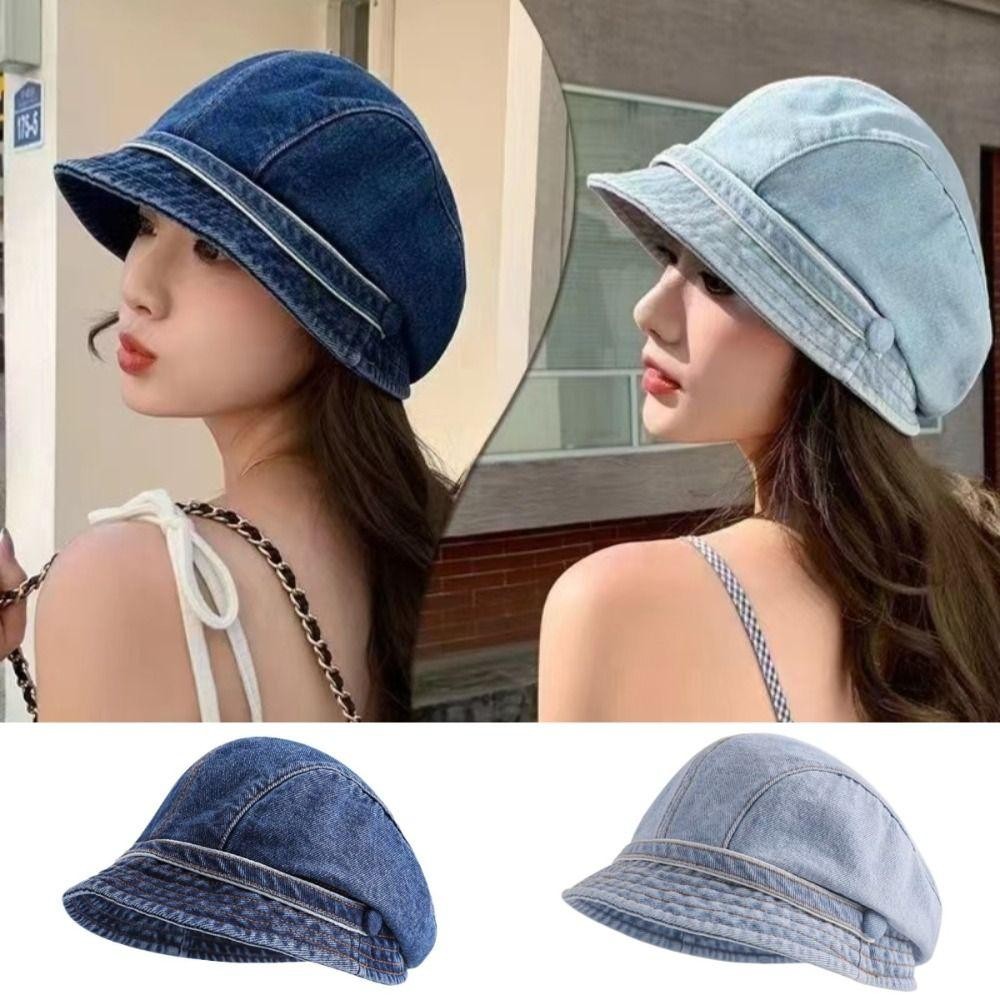 Mũ ngư dân SIMPLEAID, Mũ lưỡi vịt ấm áp chống lạnh, Màu trơn ngọt ngào Siêu nhẹ Retro Họa sĩ Mũ nữ