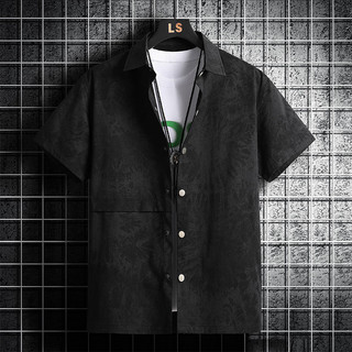 [Plus Size] Áo sơ mi ngắn tay vải lanh Cotton 8XL 7XL dành cho nam mùa xuân Oversize Work Washed In áo chống nhăn