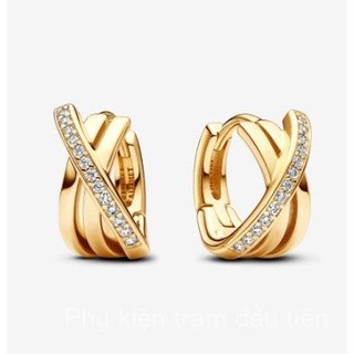 Tại chỗ goods2024 mới panjia chéo Pave Hoop Bông tai