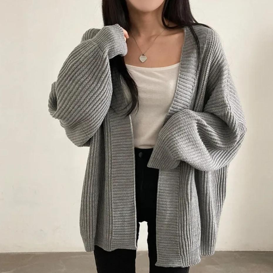 Suxi Thu Đông Pháp Retro Rời Mới Thường Ngày Dài Tay Dệt Kim Cardigan Áo Len Nữ 240901