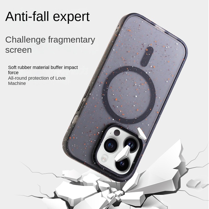 Ốp điện thoại IPhone 16 Vỏ bảo vệ OHLA Splash Ink Khung màu trong suốt Apple 15Promax Chống sốc 16PM Vỏ bảo vệ toàn diện