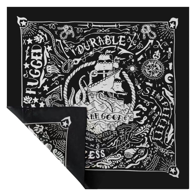 Vic Unisex Turban Khăn Đầu Mũ Vuông Khăn Cho Cắm Trại Đi Xe Đạp Tinh Tế Họa Tiết Chữ Bao Bọc Tóc