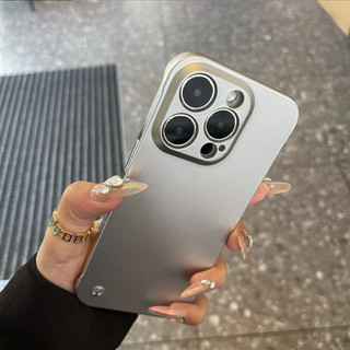Ốp điện thoại không viền siêu mỏng màu xám bạc cao cấp cho iPhone16 15 14 13 12 11 Pro MAX IXS MAX XR XS 7 8 Plus chống sốc bảo vệ camera phía sau chống rơi