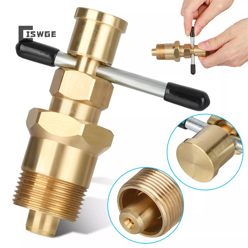 3/4 In (20 Mm) Pipe Swaging Tools 1/2 & 3/4 Inch Olive Remover Puller Tool - Solid Brass For Copper Pipe Fittings Solid Brass Copper Pipe Fitting Olive Puller 1/2 3/4 Inch