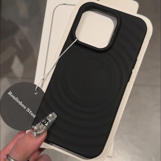 Ốp điện thoại silicon sóng thấm hút từ tính màu trơn sang trọng cho iPhone16 15 14 13 12 11 Pro MAX IXS MAX XR XS Bảo vệ camera chống sốc Ốp lưng mềm