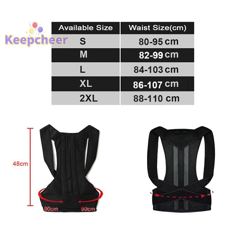 [Keepcheer] Tư thế Corrector Tư thế Lưng Nẹp Hỗ trợ xương đòn Dừng lười biếng và Hunching Huấn luyện viên lưng có thể điều chỉnh Thắt lưng Unisex [Mới]