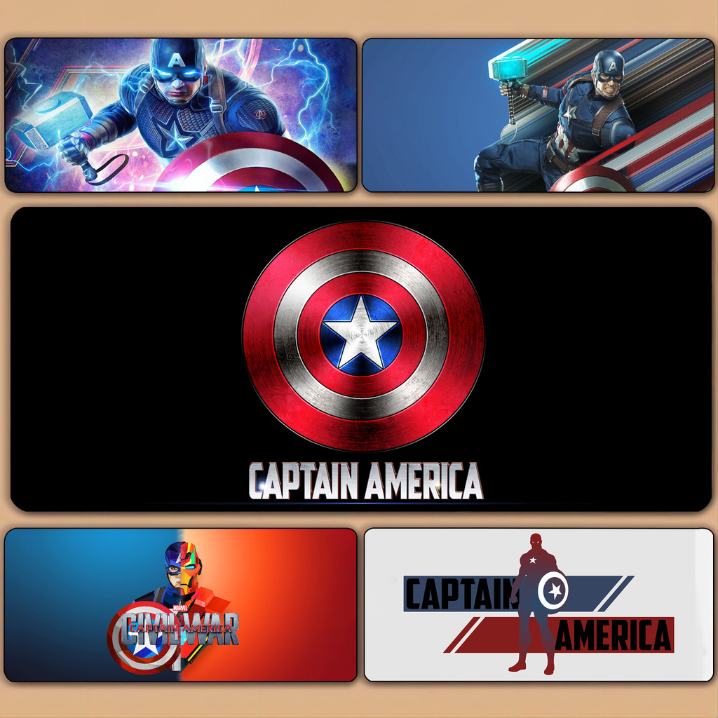 Siêu Anh Hùng Captain America Mousepad HD In Máy Tính Game Thủ Khóa Cạnh Chống Trơn Trượt Miếng Lót Chuột XXL90x40cm Bàn Phím PC Để Bàn Pad