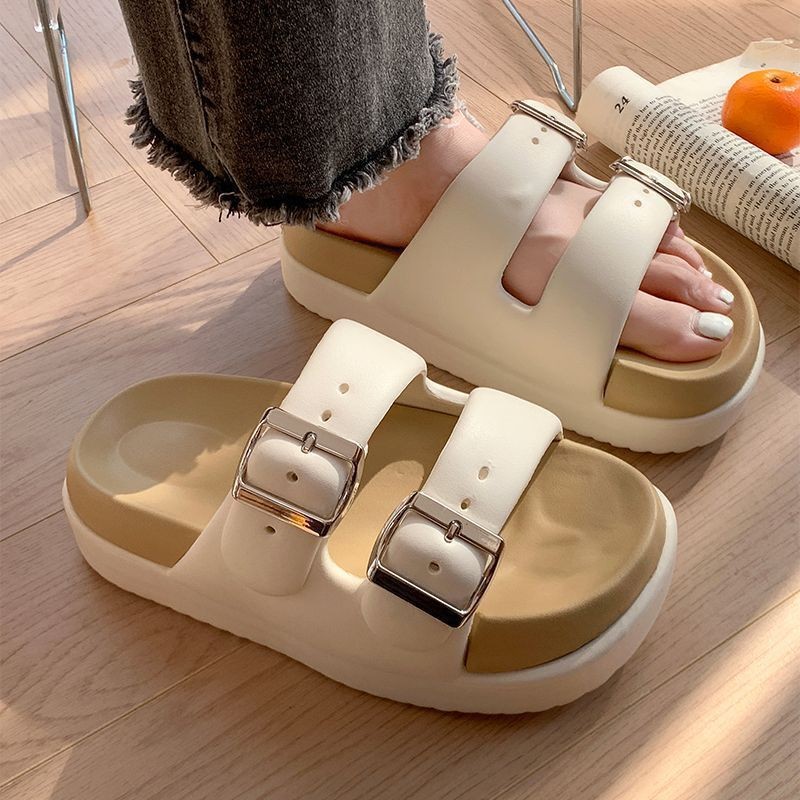 Cảm giác cao cấp ~ Dép nâng cao đế dày lười biếng INS Dép chống trượt hợp thời trang Dép đi chơi ngoài trời