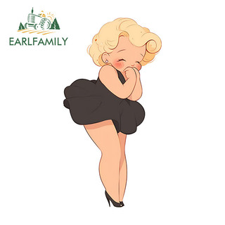 EARLFAMILY 13cm Marilyn Monroe Phim Hoạt Hình Dán Xe Hơi Sáng Tạo Chống Thấm Nước JDM Vinyl Đề Can Thích Hợp Cho Laptop Xe Máy Kính Chắn Gió Ván Trượt