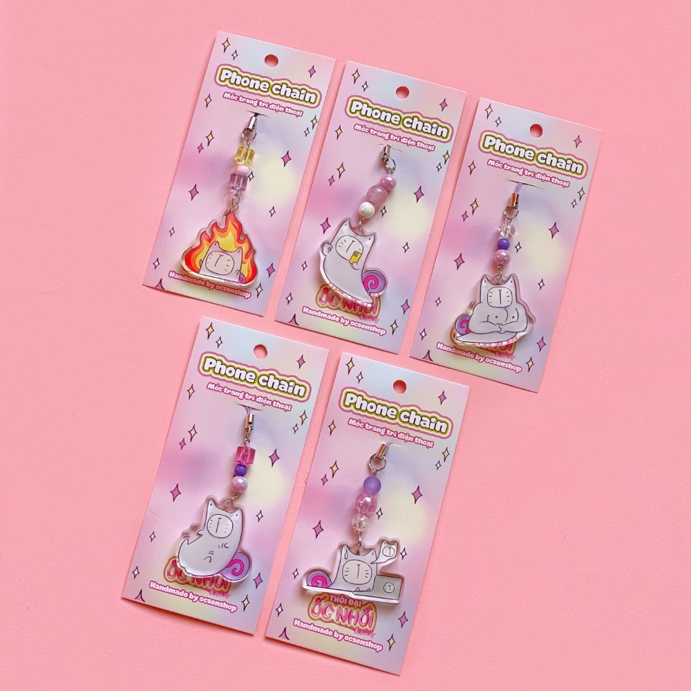 Keychain - Móc khóa xâu hạt Ốc nhồi bông - 1 Chiếc (Giao hình ngẫu nhiên)