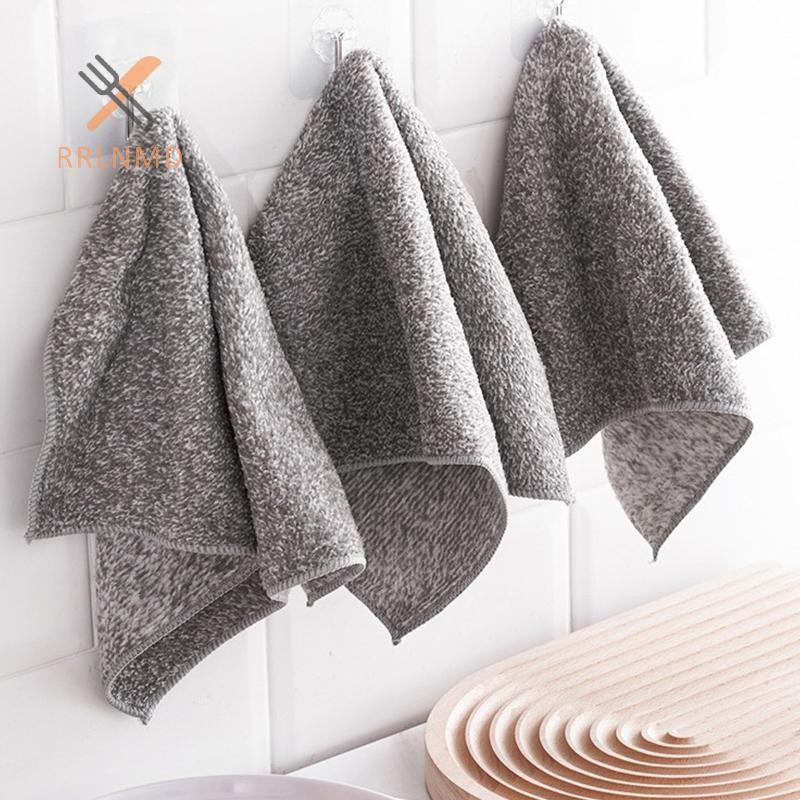 Rrlnmd > Khăn lau nhà bếp mềm Khăn lau sợi than Khăn lau bát đĩa Thấm hút không dầu Khăn lau bát đĩa Khăn lau bát đĩa MỚI