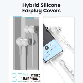 Tai nghe có dây Elough 3,5mm Tai nghe nhét tai điều khiển trực tuyến cho điện thoại di động