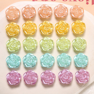 Highlight Pearlescent Nhiều Màu Sắc Đục Lỗ Hoa Hồng Tự Làm Giả Ngọc Trai Phụ Kiện Bông Tai Kẹp Tóc Vỏ Điện Thoại Chất Liệu Bán Buôn