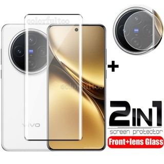Vivo X200 Pro 5G 2in1 3D Cong Kính Cường Lực Cho Vivo X300 X200 X100S Pro X 200 X200Pro X300Pro 5G Clear HD Phía Sau Ống Kính Camera Bảo Vệ Màn Hình Phim Kính Bảo Vệ